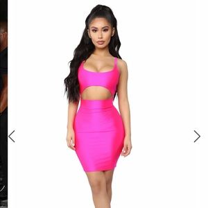 Hot pink cut out dress!